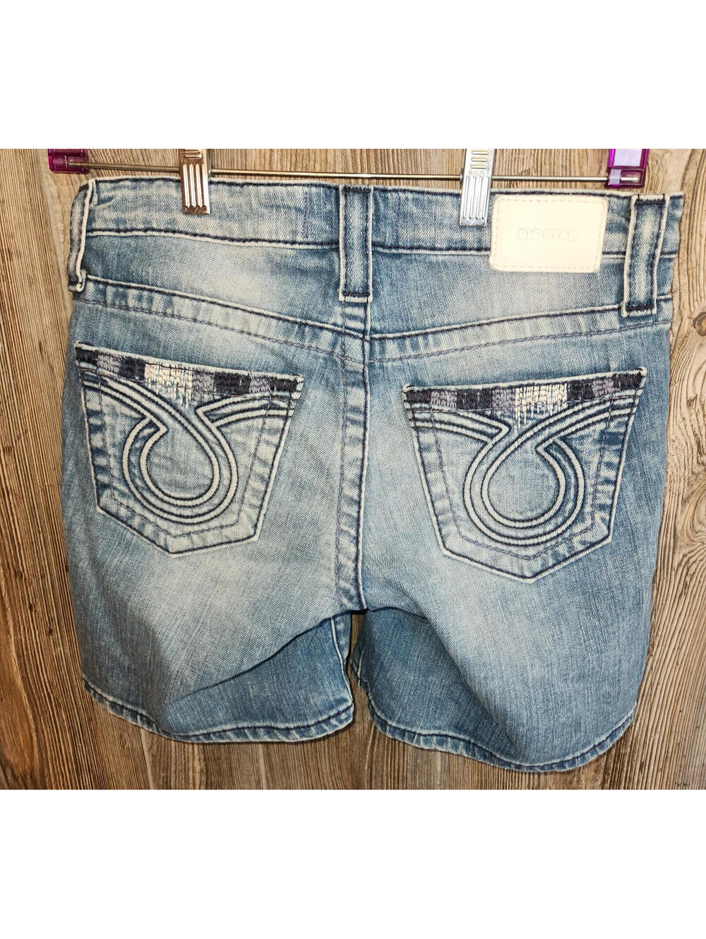 Big Star Denim Blue Jeans Shorts Women 26 (27x6) Western Rodeo Embroidered